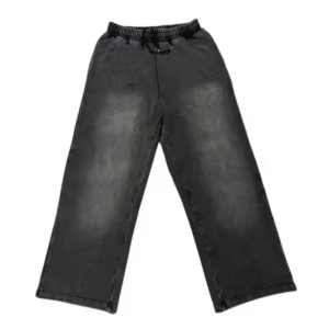 Acid Washed French Terry Cotton Fleece Jogger Pant