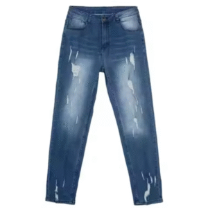 Light Washed Distressed Denim Pant