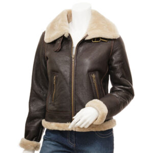 Faux Fur liner Women Leather Fashion Jacket
