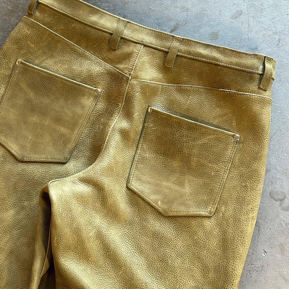Leather Fashion Pant with vintage waxed effect - Image 3