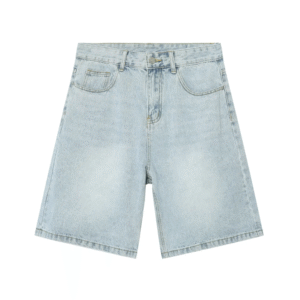 Acid Washed Denim Shorts Knee Length